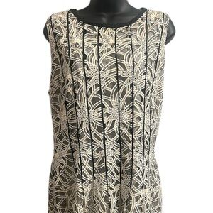Antonio Melani Elegant Black and Cream Lace Dress Sz 12